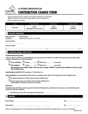 Contribution change form - Washington County - co washington or