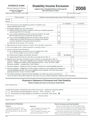 Wisconsin Disability Income Exclusion Form