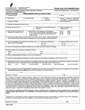 Long Term Disability Claim Form