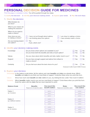Personal Decision Guide for Medicines