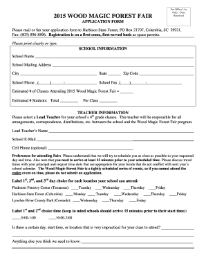 Wood Magic Forest Fair Application Form