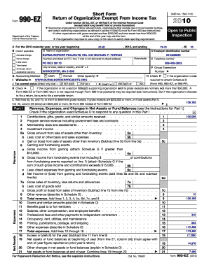 Form 990-EZ Tax Return