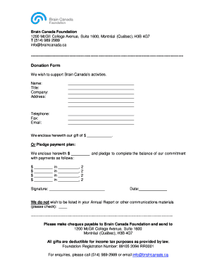 Brain Canada Donation Form