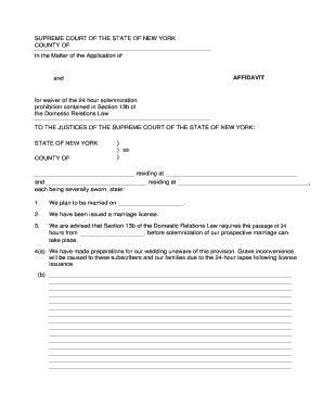 New York Marriage Waiver Affidavit
