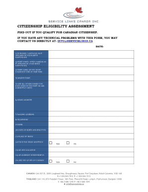 Canadian Citizenship Eligibility Assessment Form