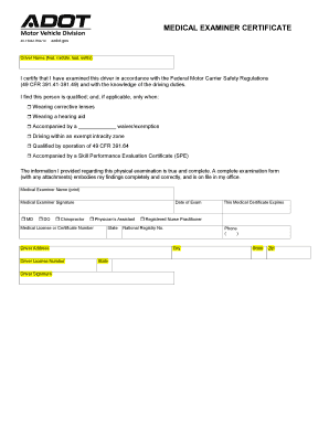 Medical Examiner Certificate