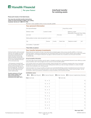 Manulife Interfund Transfer Form