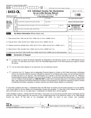 US Individual Income Tax Declaration Form 8453-OL