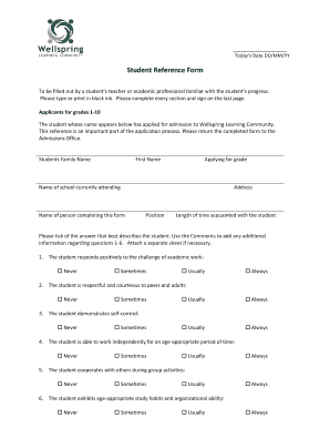 Examples of reference page for resume - wellspring edu form