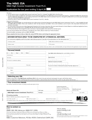 M&G ISA Application Form