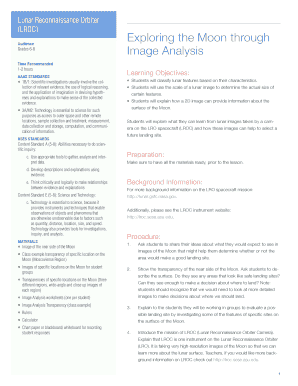 Lunar Reconnaissance Orbiter Image Analysis Worksheet