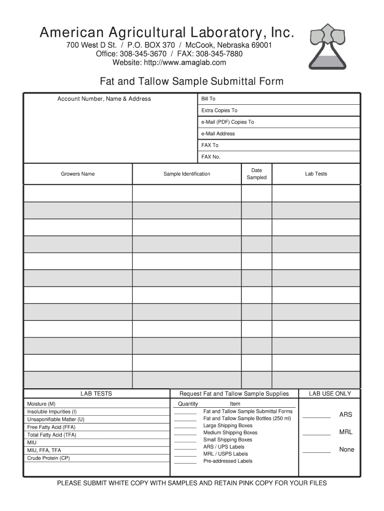 Fillable Online Growers Name Sample Identification Lab Tests Date ...