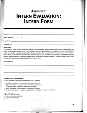 Intern Evaluation Form