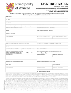 Event Information Form