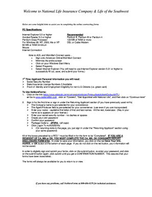 National Life Insurance Application Form