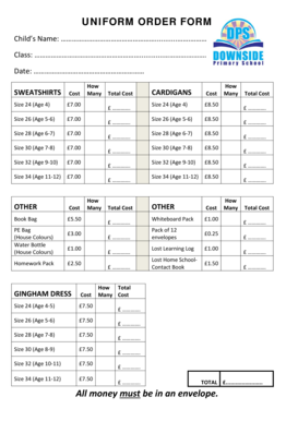 Uniform Order Form