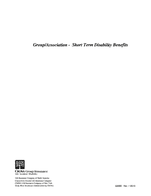 CIGNA Short Term Disability Benefits Claim Form
