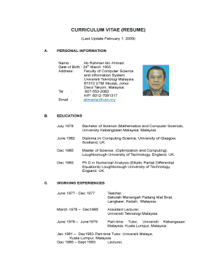 Curriculum Vitae Template