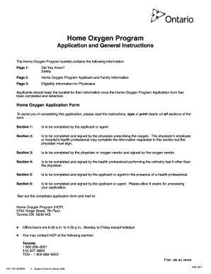Home Oxygen Program Application