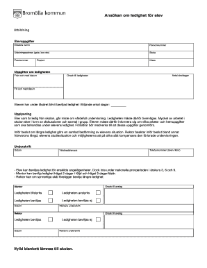 Student Leave Application Form