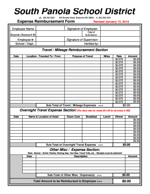 Expenses form - spsd k12