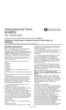 Form W-8BEN Instructions