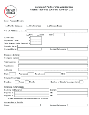 Company Partnership Application Form