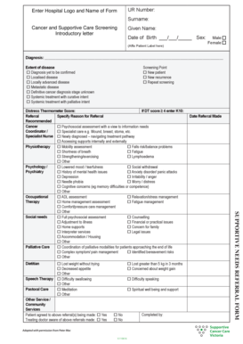 Supportive Needs Referral Form