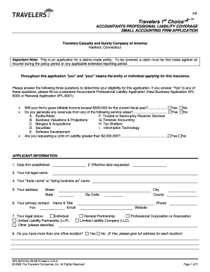 Accountants Professional Liability Application