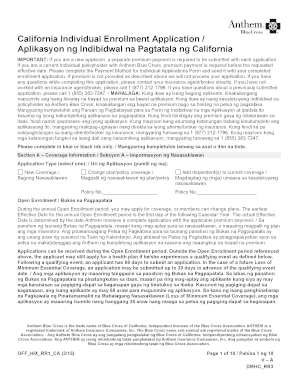California Individual Enrollment Application