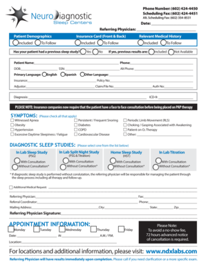 Sleep Study Referral Form