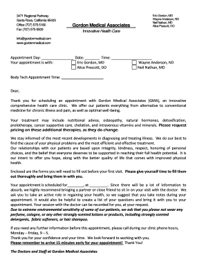 Gordon Medical Associates Patient Intake Forms