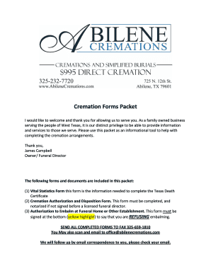 Texas Cremation Authorization Form