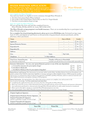 Pfizer Pfriends Application Form