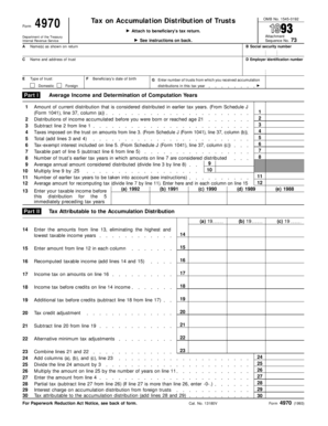 Form 4970 Tax on Accumulation Distribution of Trusts