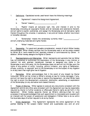 Screenplay Assignment Agreement