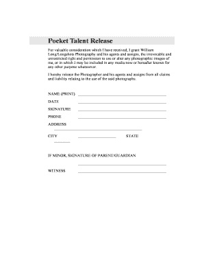 Pocket Talent Release Form