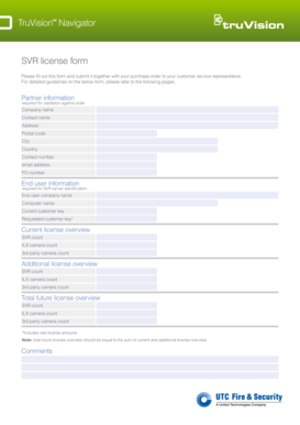 TruVision Navigator SVR License Form