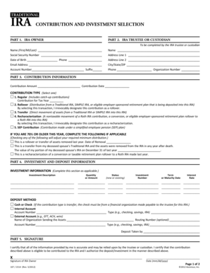 Traditional IRA Contribution Form