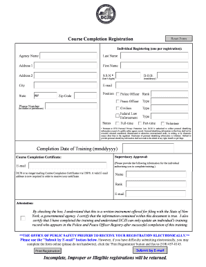 New York Course Completion Registration