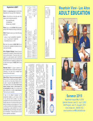 Mountain View-Los Altos Adult Education Registration Form