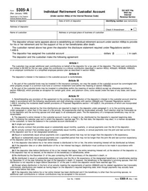 Form 5305-A Individual Retirement Custodial Account Agreement