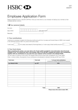 HSBC UK Employee Pension Scheme Application Form