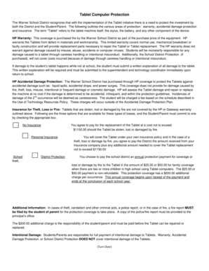 Tablet Protection Agreement