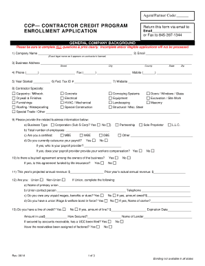 Contractor Credit Program Enrollment Application