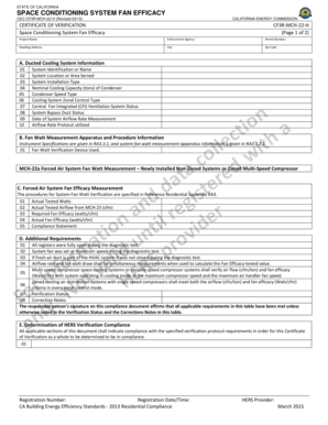 California Space Conditioning System Fan Efficacy Certificate