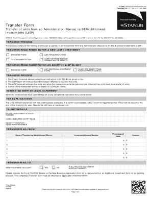 STANLIB Unit Transfer Form