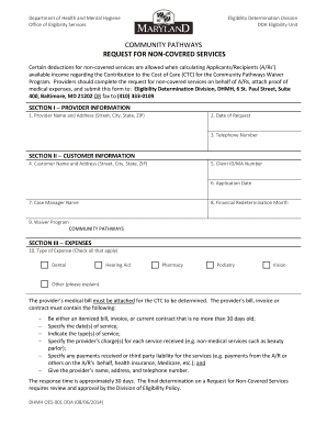 Community Pathways Request for Non-Covered Services