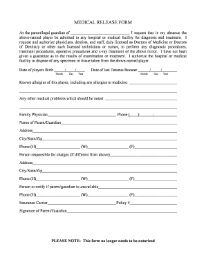 Medical Release Form