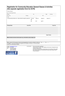 Community Education Registration Form